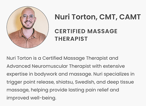 Nuri Torton is a certified massage therapist at Revive Acupuncture in Fremont.